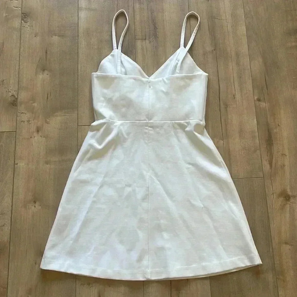 AMANDA UPRICHARD Minimalist White Stretch Fit And Flare Dress Sz S - Picture 6 of 7